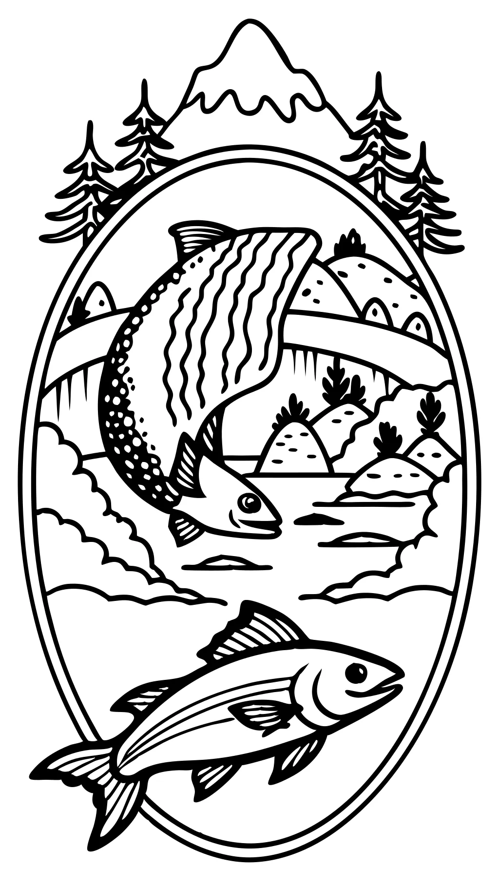 coloring pages of salmon